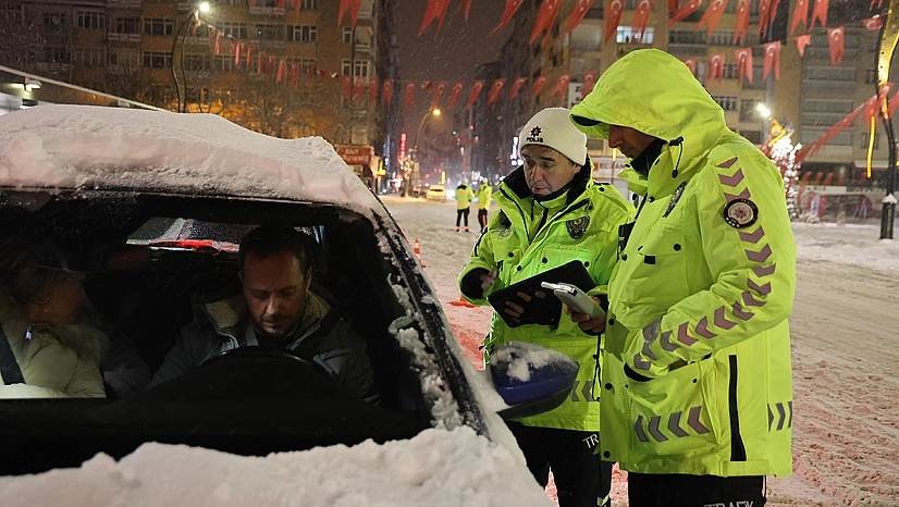 Elazığ'da 2026'nın ilk saatlerinde trafik denetimi
