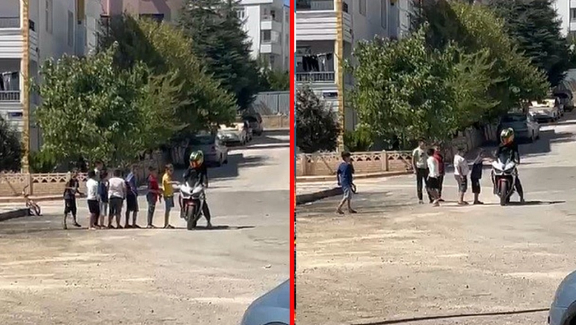 Elazığ'da çocukların motosiklet keyfi kamerada