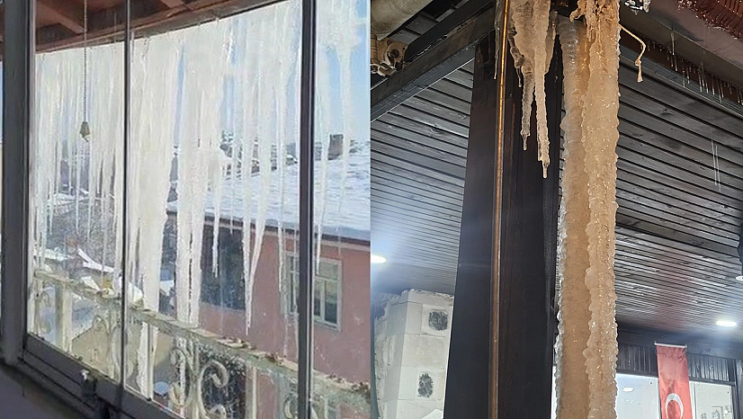 Elazığ'da dondurucu soğuk: Karakoçan'da metrelerce buz sarkıtı oluştu