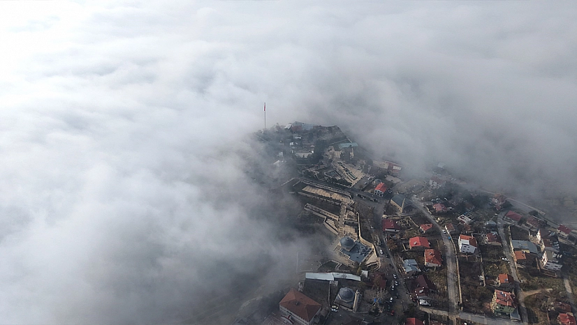 Elazığ'da sis manzarası havadan görüntülendi