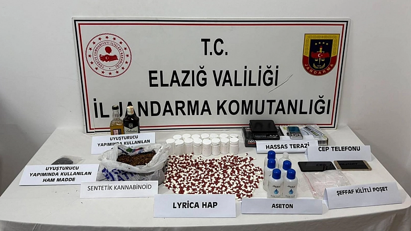 Elazığ'da uyuşturucu imalathanesine baskın: 2 tutuklama