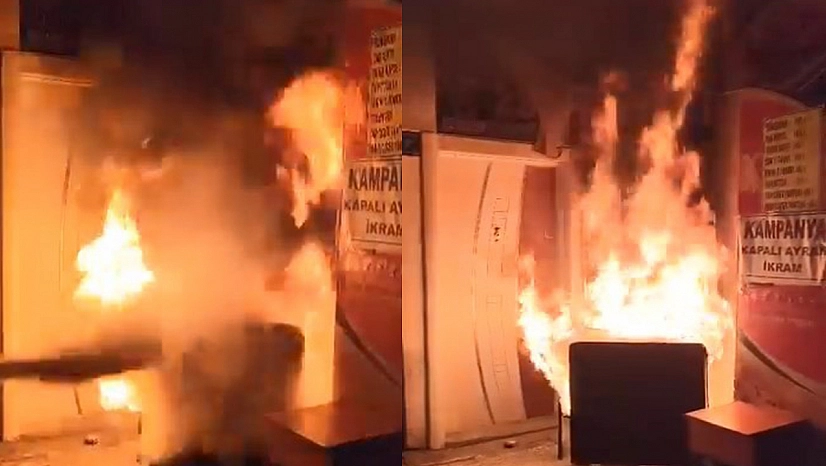 Elazığ'da yanan işletmenin yardımına esnaf yetişti