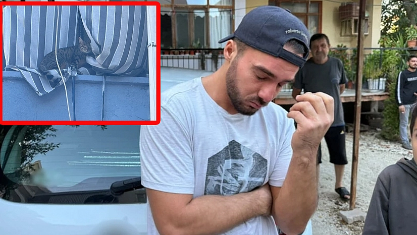 Evini ateşe verdi, kedileri komşusu kurtardı