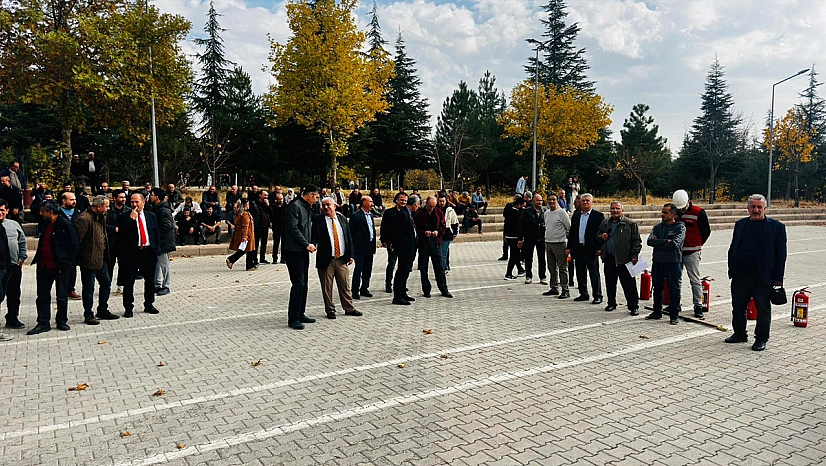 Fırat üniversitesinde yangın tatbikatı gerçekleştirildi