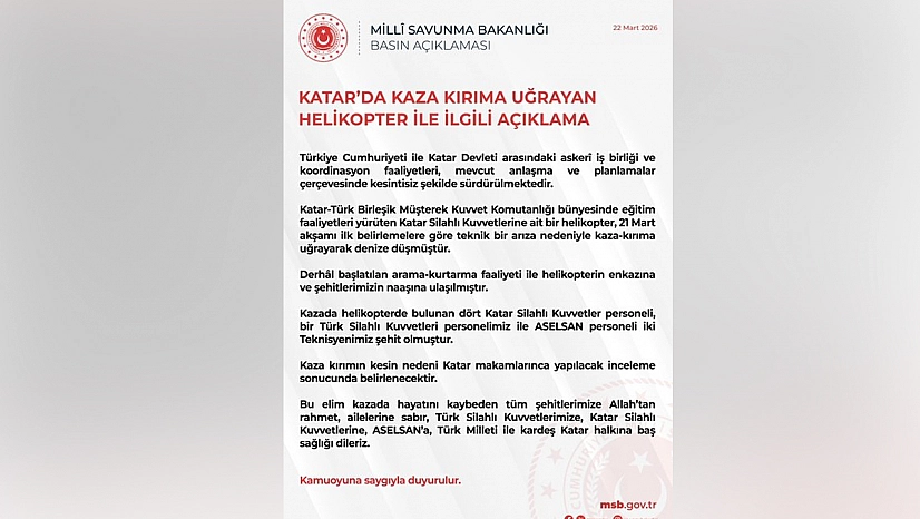 Katar'da düşen helikopterde 3 Türk şehit oldu