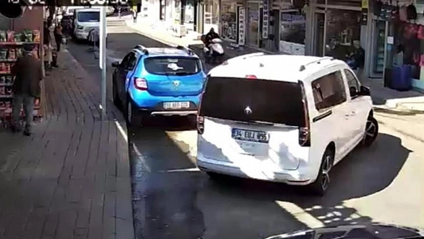 Kaza anı kameraya yansıdı