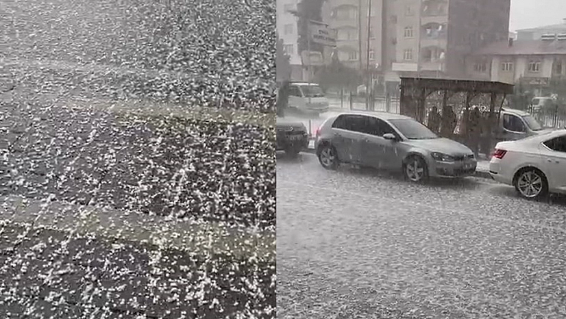 Kovancılar'da dolu yağışı etkili oldu