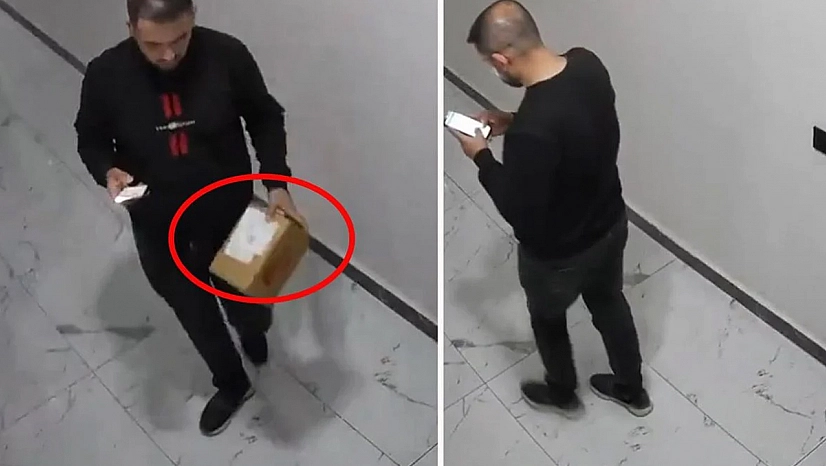 Kuryeden akılalmaz hareket: Skandal anlar kamerada