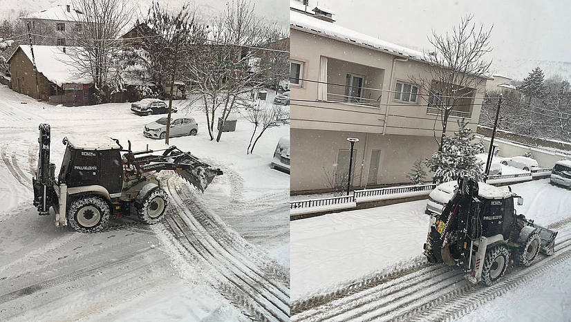 Palu'da karla mücadele aralıksız sürüyor