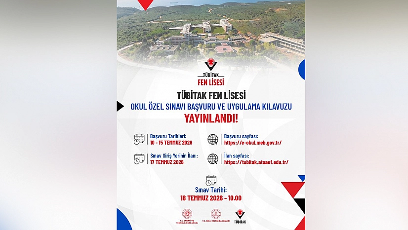 TÜBİTAK Fen Lisesi Okul özel sınavı başvuru kılavuzu yayımlandı
