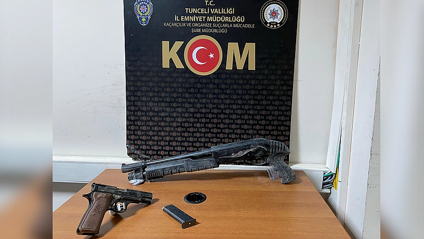 Tunceli'de şantiyede gömülü silah ve uyuşturucu ele geçirildi