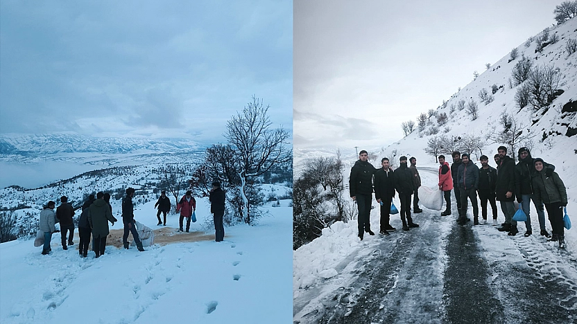 Arıcak'ta zorlu kış günlerinde yaban hayvanları unutulmadı