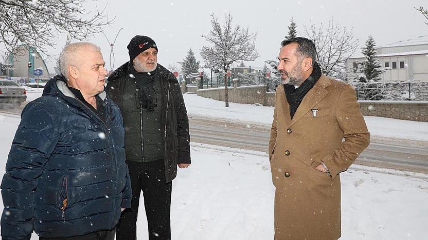 Başkan Şerifoğulları, karla mücadele çalışmalarını inceledi