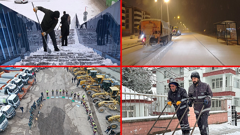 Ekiplerin karla mücadele başarısı