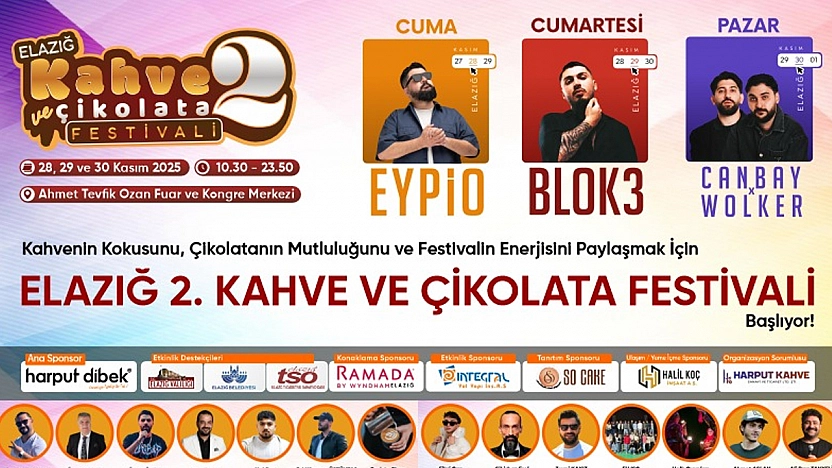 Elazığ, 2. Kahve ve Çikolata Festivali için geri sayımda