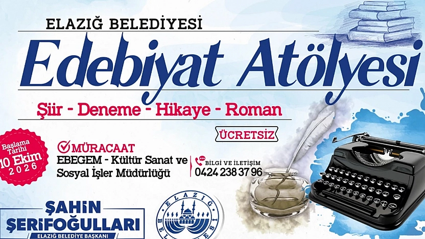Elazığ Belediyesi Edebiyat Atölyesi'ne online olarak başvuru yapılabilecek