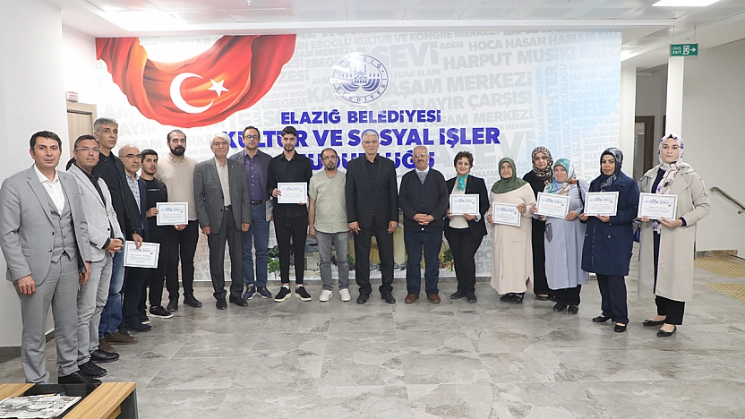 Elazığ Belediyesi yazarlık Atölyesi'nde sertifika töreni