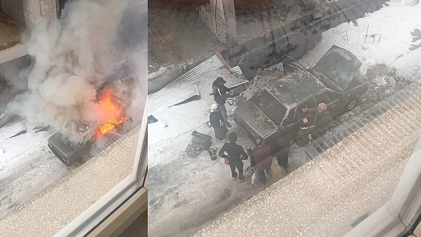 Elazığ'da araç alevlere teslim oldu