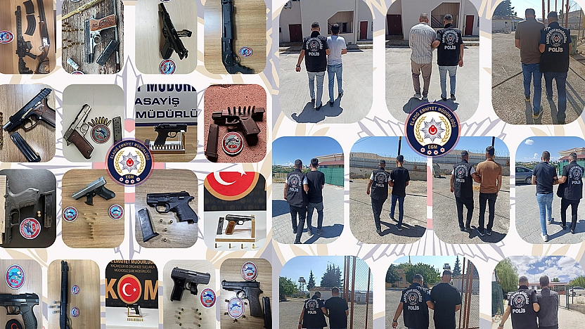 Elazığ'da aranan 90 şahıs yakalandı, 36 ruhsatsız silah ele geçirildi