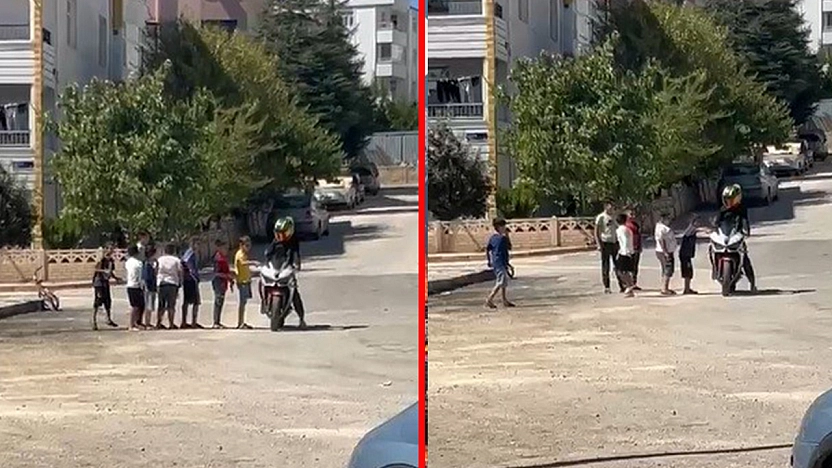 Elazığ'da çocukların motosiklet keyfi kamerada