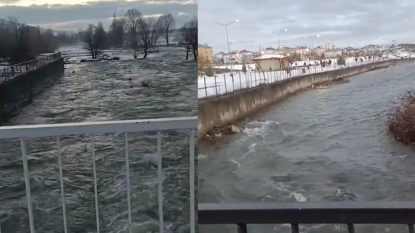 Elazığ'da dereler çoştu