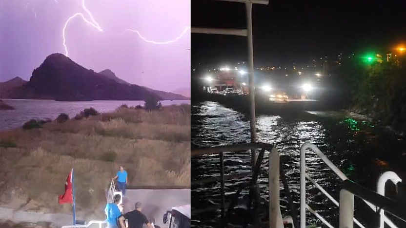 Elazığ'da fırtına feribotu iskeleye yanaştırmadı