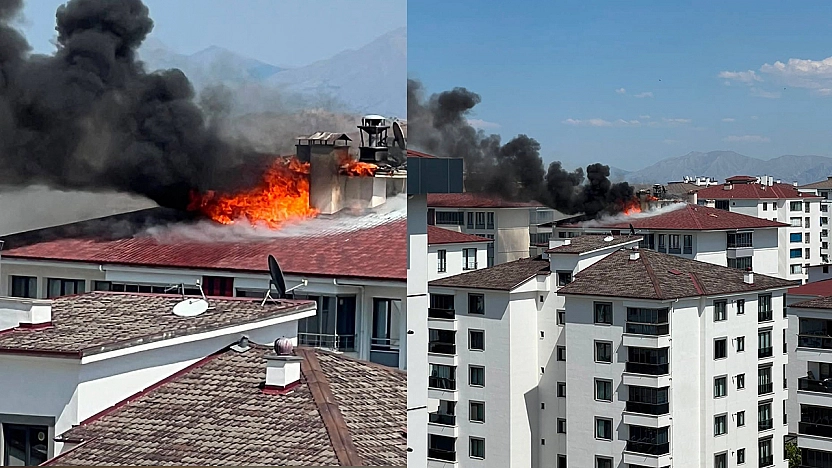 Elazığ'da korkutan baca yangını!