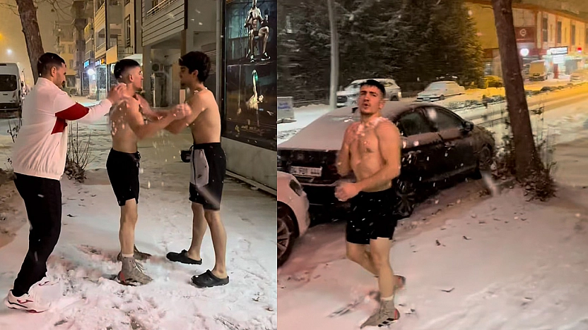 Elazığ'da Milli Boksörlerden Kar Altında Dikkat Çeken Antrenman