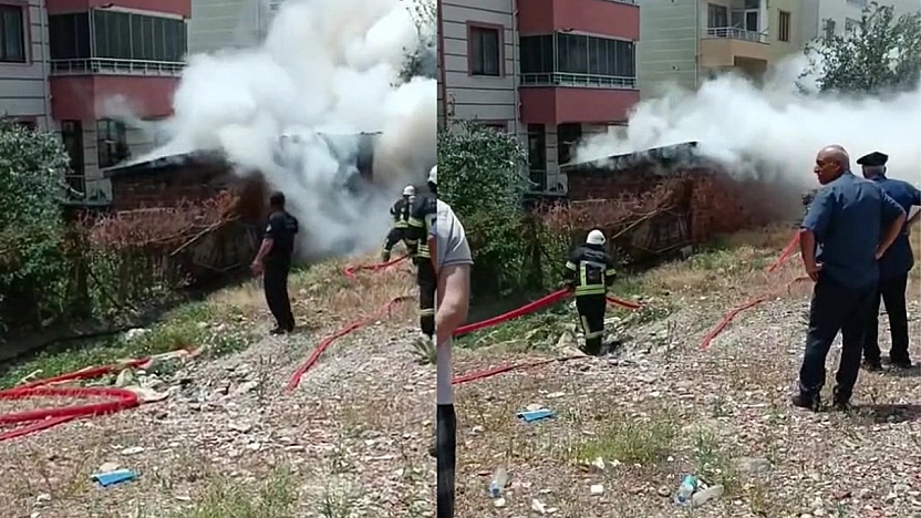 Elazığ'da odunluk yangını