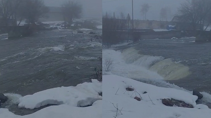 Elazığ'da sağanak yağış sonrası dereler coştu