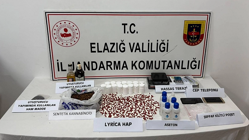 Elazığ'da uyuşturucu imalathanesine baskın: 2 tutuklama