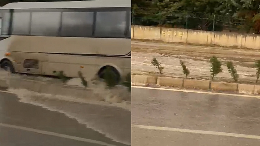 Elazığ'da yağış sürücülere zor anlar yaşattı