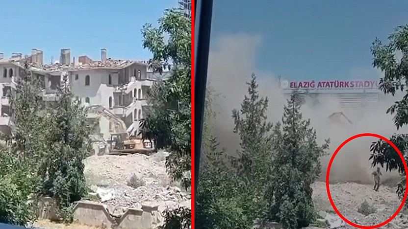 Elazığ'da yıkım sırasında ölümle burun buruna geldi