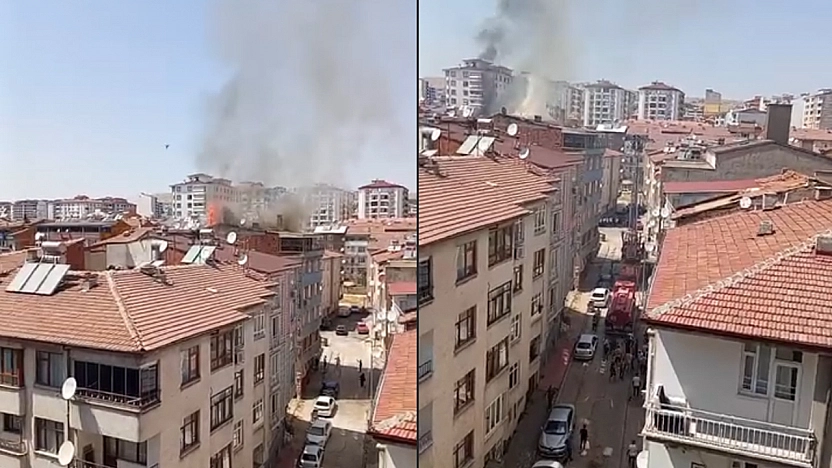 Elazığ korkutan çatı yangını