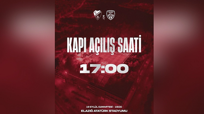Elazığspor-Aliağa FK Maçında Stadyum kapıları 17.00'de açılacak