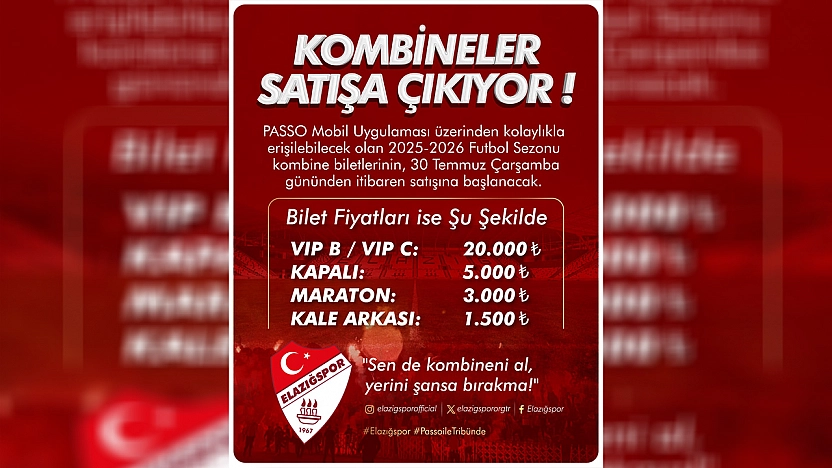 Elazığspor'da kombineler satışa çıkıyor
