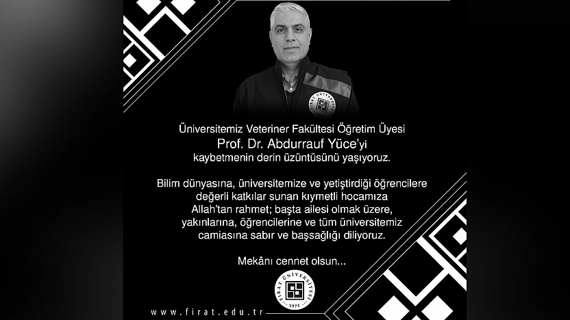 Fırat Üniversitesi'nden acı kayıp: Prof. Dr. Abdurrauf Yüce vefat etti
