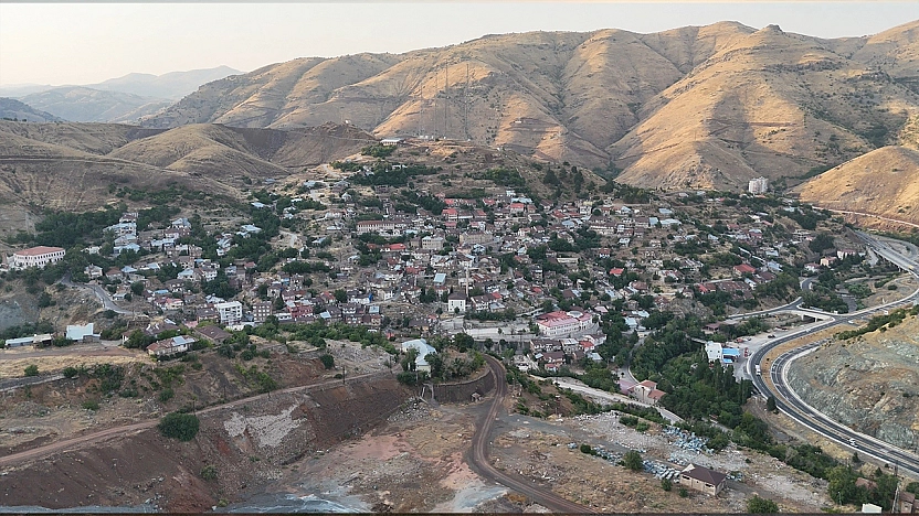 Maden ilçesinde eşsiz gün batımı