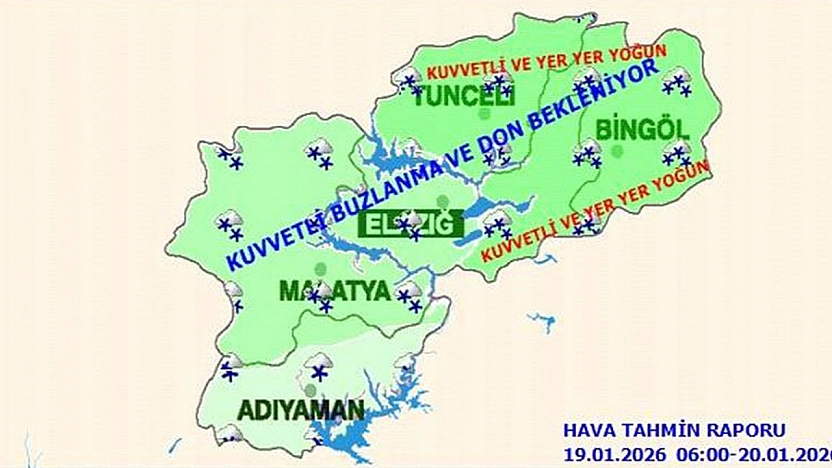 Meteoroloji'den Elazığ ve çevre illere uyarı