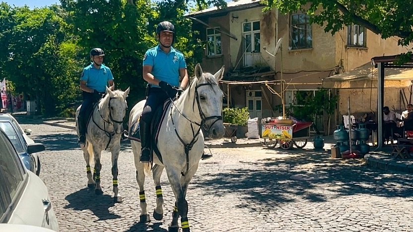 Tarihi Harput'ta atlı jandarma mesaisi