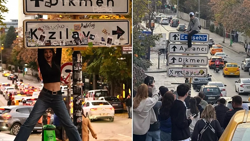 viral olan tabelanın etrafına dikenli tel çekildi