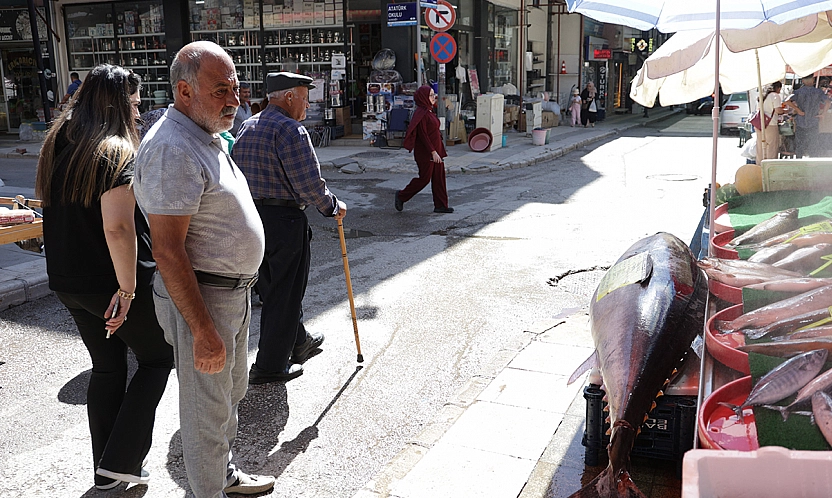 2 metrelik dev balık Elazığ'da tezgaha çıktı