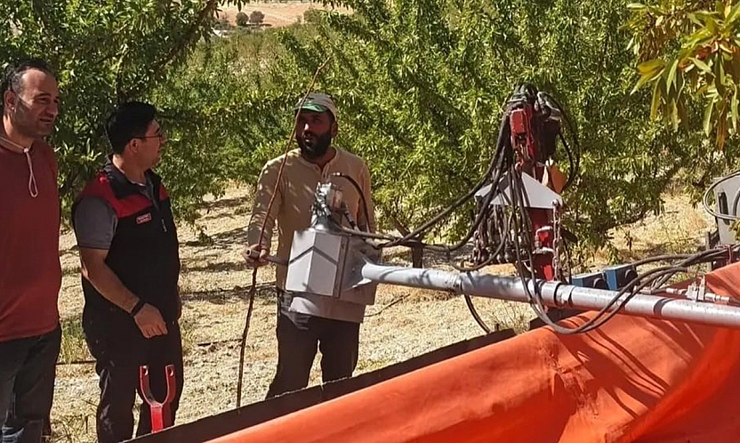 Ağın'da badem üretim alanlarında inceleme ve kontrol yapıldı