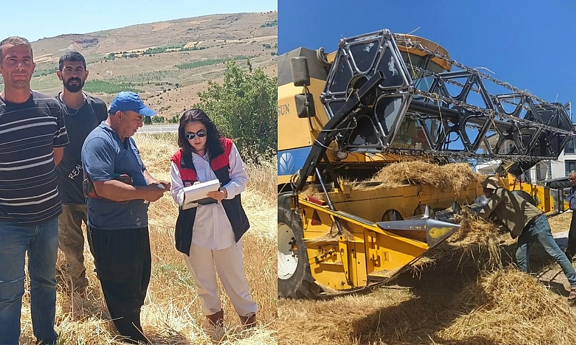 Ağın'da hasat öncesi biçerdöver denetimi