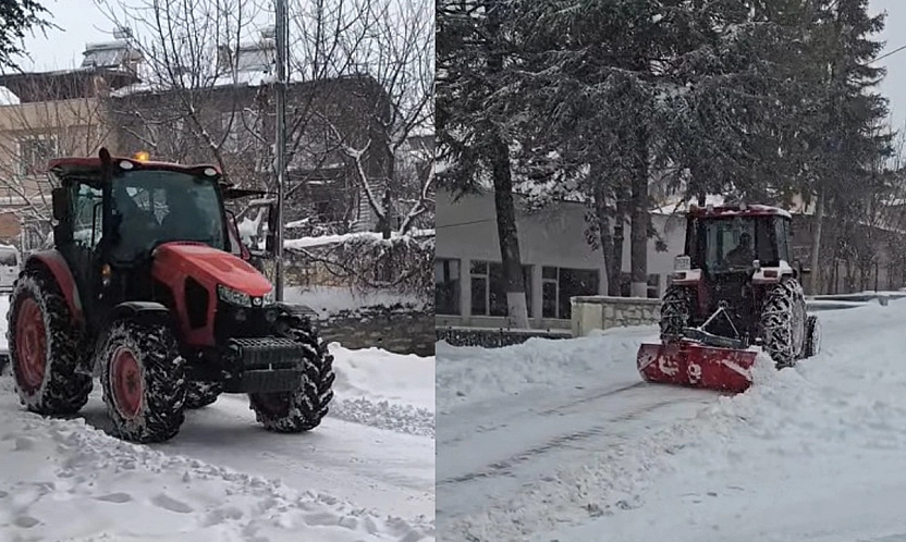 Ağın'da yoğun kar yağışına vatandaşlardan destek