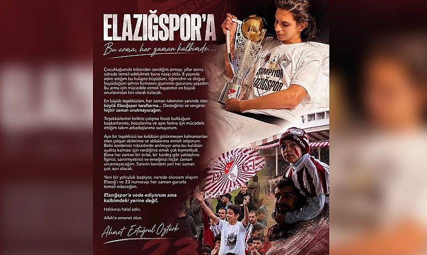 Ahmet Ertuğrul Öztürk Elazığspor'a veda etti