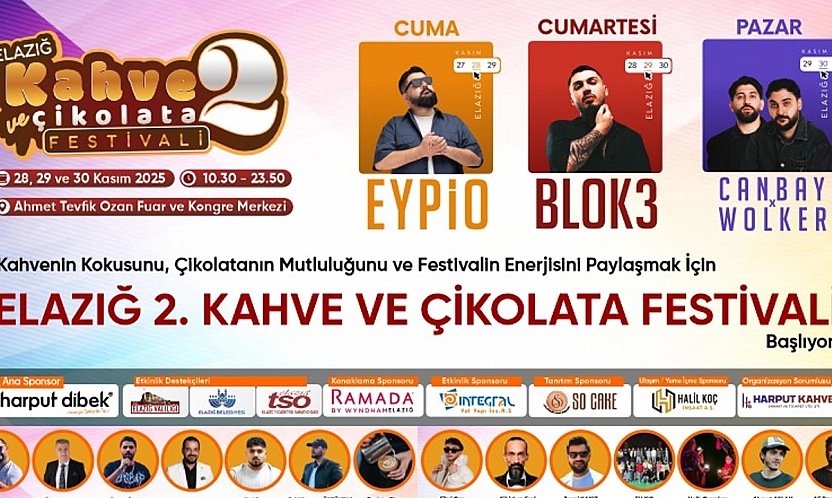 Elazığ, 2. Kahve ve Çikolata Festivali için geri sayımda