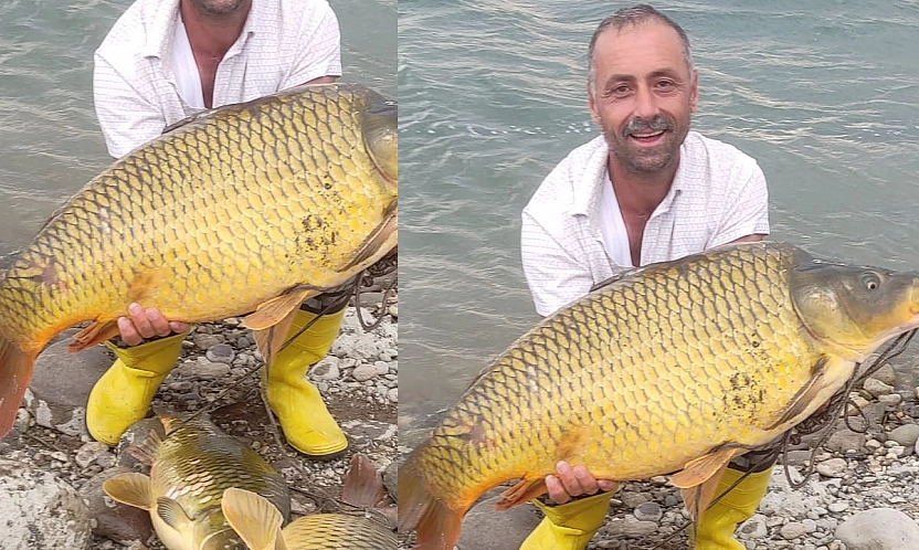 Elazığ Barajı'nda 27 kiloluk turna balığı yakalandı