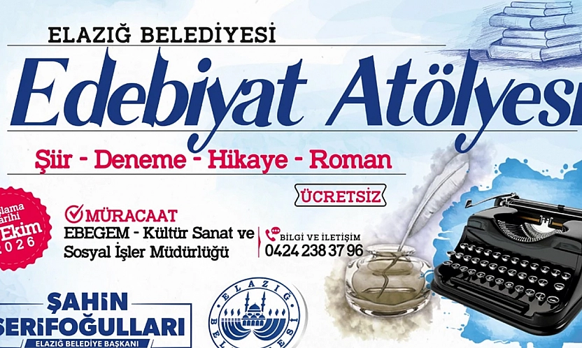 Elazığ Belediyesi Edebiyat Atölyesi'ne online olarak başvuru yapılabilecek