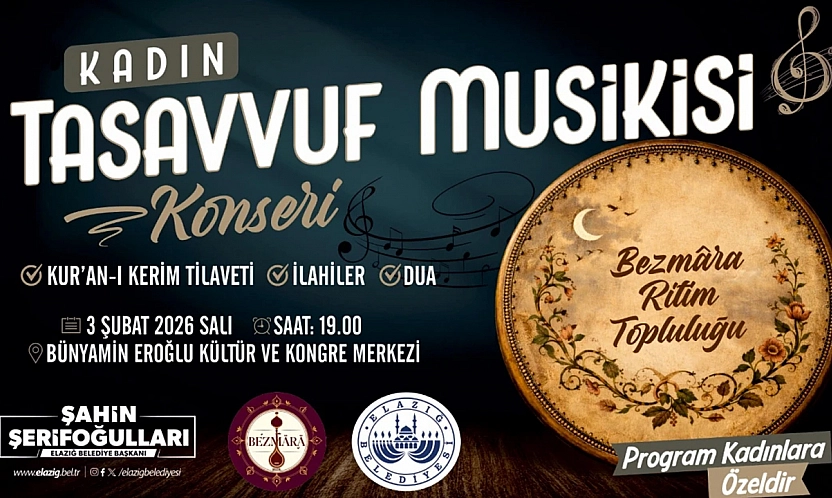 Elazığ Belediyesi'nden kadınlara özel tasavvuf musikisi konseri